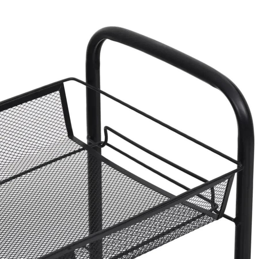 vidaXL - Keukentrolley - Zwart - IJzer - 46 x 26 x 105 cm