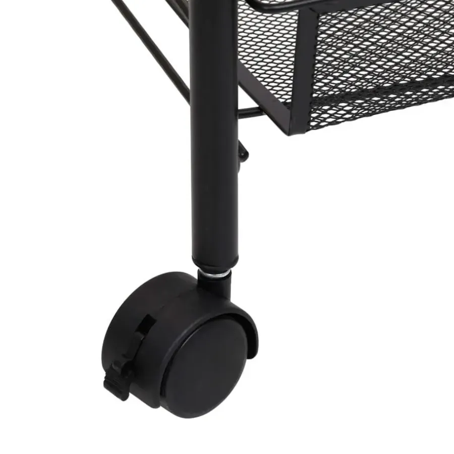 vidaXL - Keukentrolley - Zwart - IJzer - 46 x 26 x 105 cm