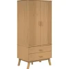 Kledingkasten|Kledingkasten-vidaXL - Kledingkast OLDEN met 2 lades - Grenenhout - Bruin - 76.5x53x172 cm