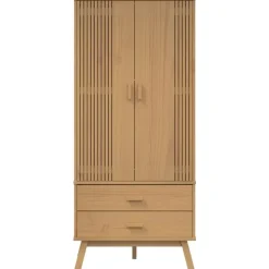 Kledingkasten|Kledingkasten-vidaXL - Kledingkast OLDEN met 2 lades - Grenenhout - Bruin - 76.5x53x172 cm