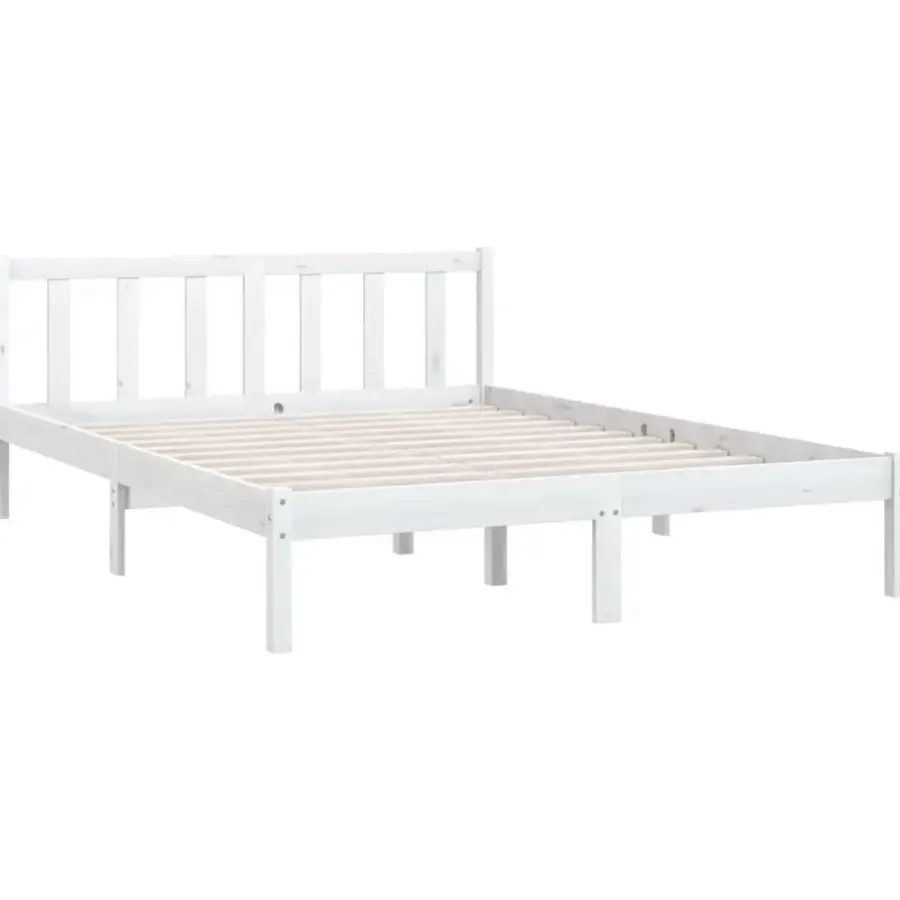 vidaXL - Klein Tweepersoonsbed frame - Wit - Massief grenenhout - 140x200 cm