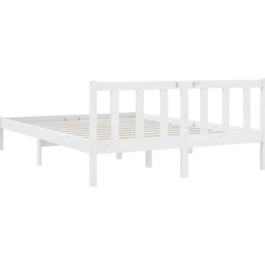 vidaXL - Klein Tweepersoonsbed frame - Wit - Massief grenenhout - 140x200 cm