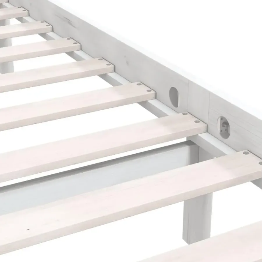 vidaXL - Klein Tweepersoonsbed frame - Wit - Massief grenenhout - 140x200 cm