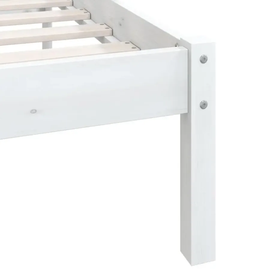 vidaXL - Klein Tweepersoonsbed frame - Wit - Massief grenenhout - 140x200 cm