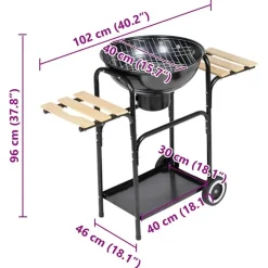 vidaXL - Kolenbarbecue - Zwart - Metaal
