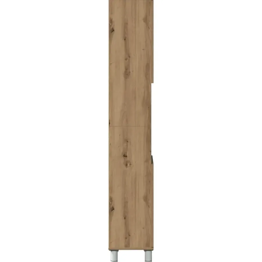Hoge Kasten-vidaXL - Kolomkast met 2 deuren 2 vakken - Artisan eiken - Hout - 30x30x179 cm