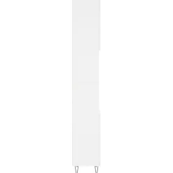 Hoge Kasten-vidaXL - Kolomkast met 2 deuren - Wit - Bewerkt hout en ijzer - 30x30x190 cm