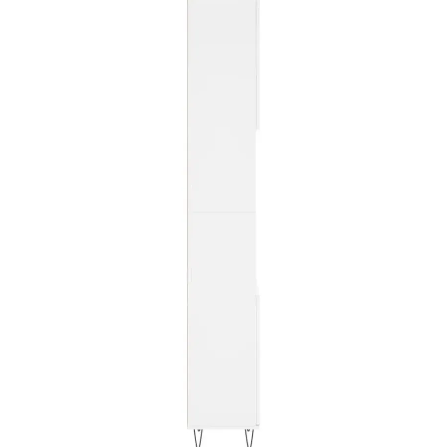 Hoge Kasten-vidaXL - Kolomkast met 2 deuren - Wit - Bewerkt hout en ijzer - 30x30x190 cm