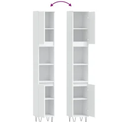 Hoge Kasten-vidaXL - Kolomkast met 2 deuren - Wit - Bewerkt hout en ijzer - 30x30x190 cm