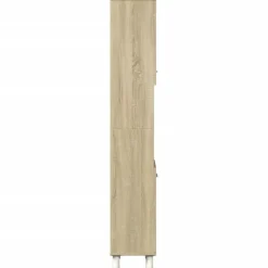 Hoge Kasten-vidaXL - Kolomkast met 2 deuren 2 vakken - Sonoma eiken - Hout - 30.5x30x179 cm