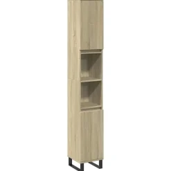vidaXL - Kolomkast met 2 deuren 2 vakken - Sonoma eiken - Hout - 30x30x190 cm