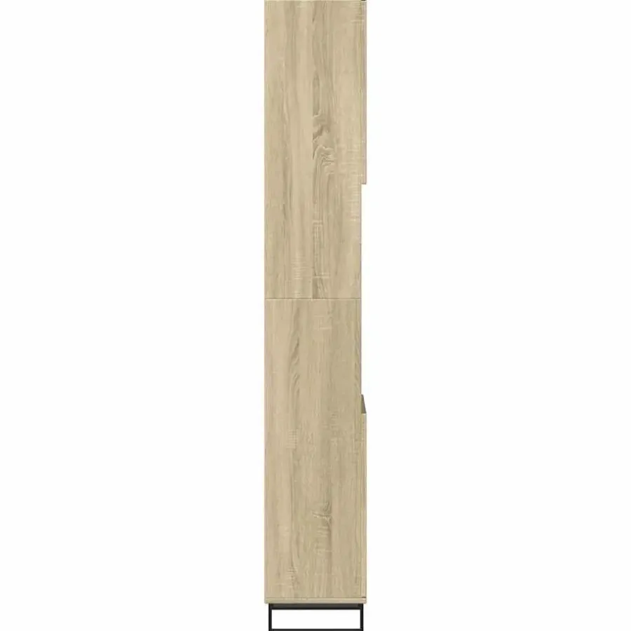 vidaXL - Kolomkast met 2 deuren 2 vakken - Sonoma eiken - Hout - 30x30x190 cm