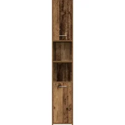 Hoge Kasten-vidaXL - Kolomkast met 2 deuren 2 vakken - Zwart eiken - Hout - 30x30x183.5 cm