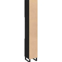 Hoge Kasten-vidaXL - Kolomkast met 2 deuren 2 vakken - Zwart eiken - Hout - 30x30x190 cm