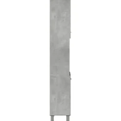 Hoge Kasten-vidaXL - Kolomkast met 2 deuren 2 vakken - Betongrijs spaanplaat - 30x30x190 cm