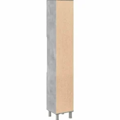 Hoge Kasten-vidaXL - Kolomkast met 2 deuren 2 vakken - Betongrijs spaanplaat - 30x30x190 cm