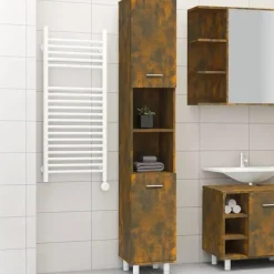Hoge Kasten-vidaXL - Kolomkast met 2 deuren - Gerookt eiken - Bewerkt hout - 30x30x179 cm