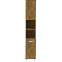 Hoge Kasten-vidaXL - Kolomkast met 2 deuren - Gerookt eiken - Bewerkt hout - 30x30x179 cm