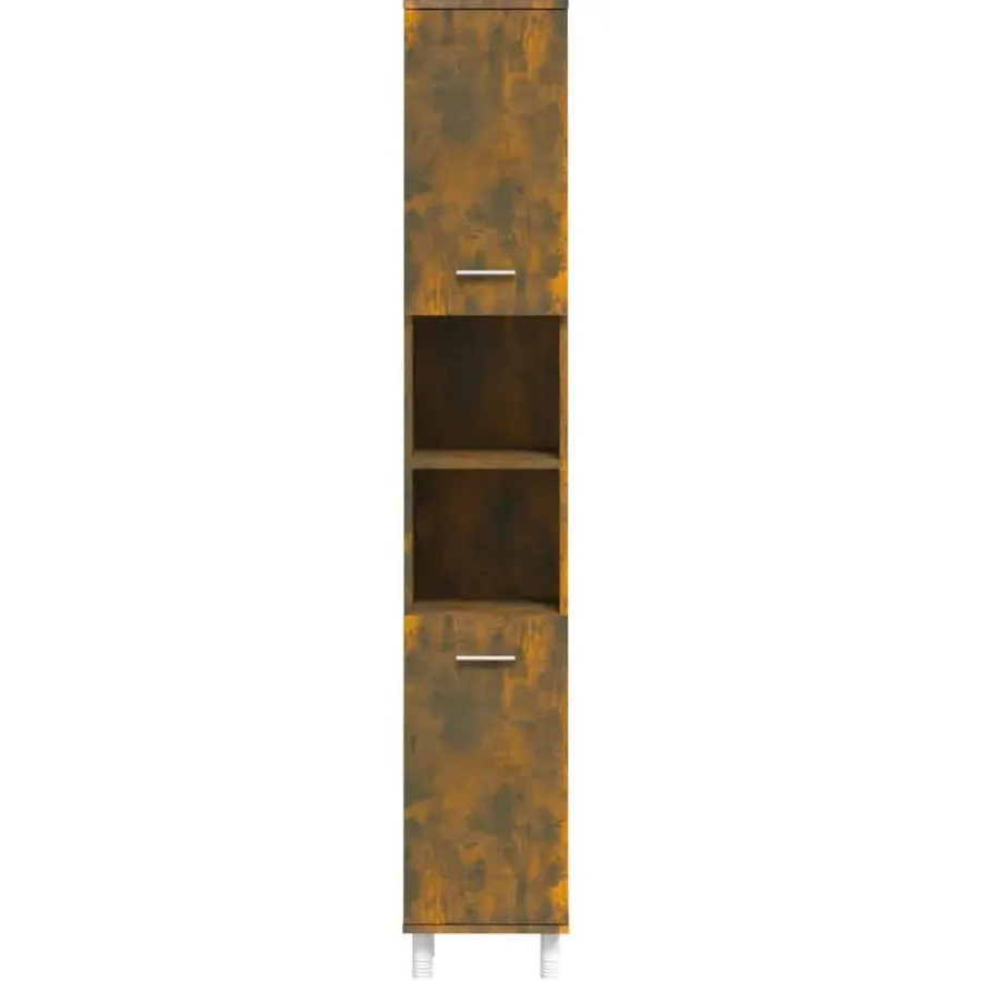 Hoge Kasten-vidaXL - Kolomkast met 2 deuren - Gerookt eiken - Bewerkt hout - 30x30x179 cm