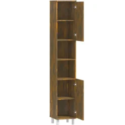 Hoge Kasten-vidaXL - Kolomkast met 2 deuren - Gerookt eiken - Bewerkt hout - 30x30x179 cm