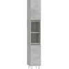 Hoge Kasten-vidaXL - Kolomkast met 2 deuren - Betongrijs - Hout en ijzer - 30x30x190 cm