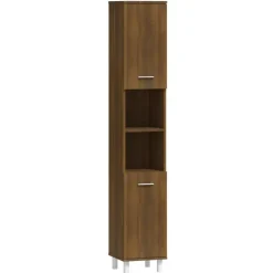Hoge Kasten-vidaXL - Kolomkast met 2 deuren - Bruin eiken - Bewerkt hout - 30x30x179 cm