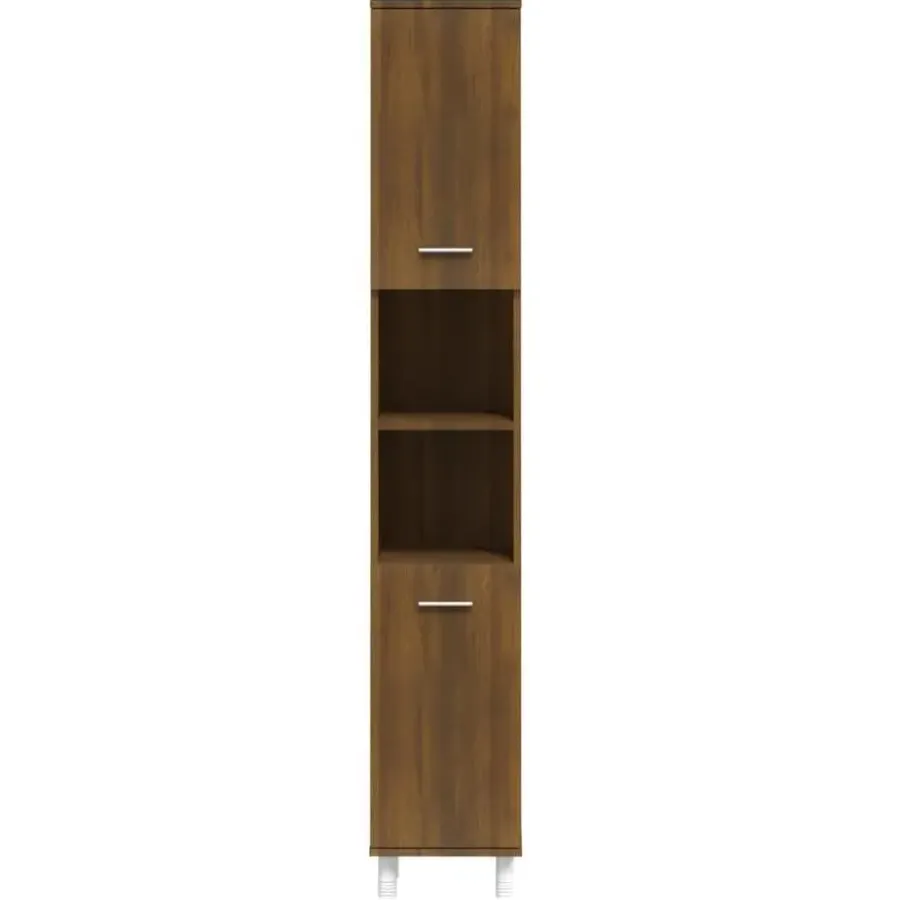 Hoge Kasten-vidaXL - Kolomkast met 2 deuren - Bruin eiken - Bewerkt hout - 30x30x179 cm