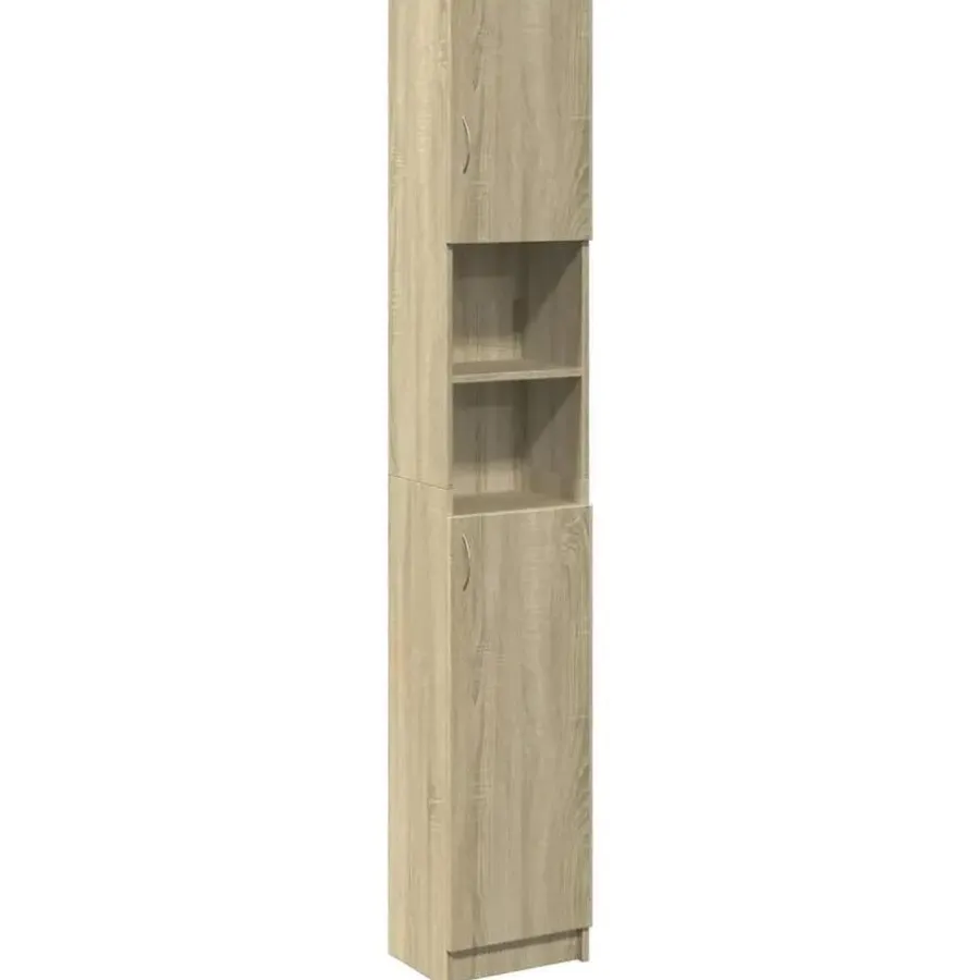vidaXL - Kolomkast met 2 deuren 2 vakken - Sonoma eiken - Hout - 32x25.5x190 cm