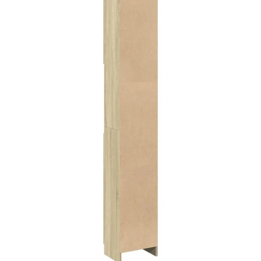 vidaXL - Kolomkast met 2 deuren 2 vakken - Sonoma eiken - Hout - 32x25.5x190 cm