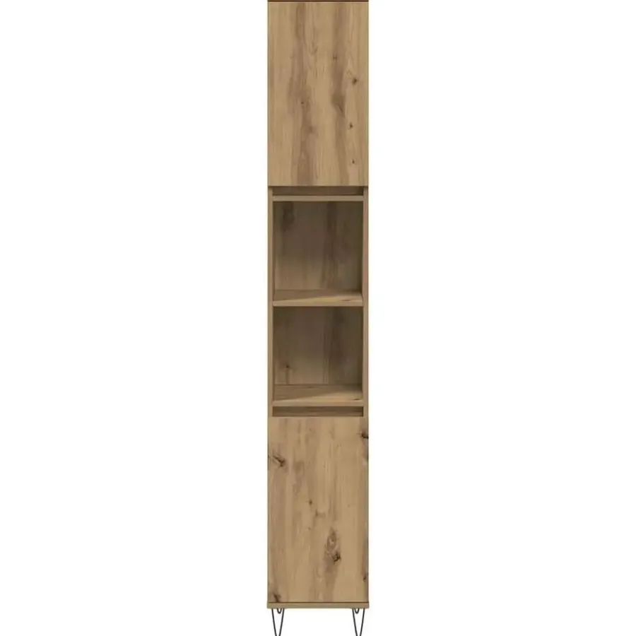 vidaXL - Kolomkast met 2 deuren 2 vakken - Artisan eiken - Hout - 30x30x190 cm
