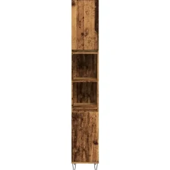vidaXL - Kolomkast met 2 deuren 2 vakken oud hout - Ijzer en hout - 30x30x190 cm