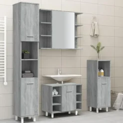 Hoge Kasten-vidaXL - Kolomkast met 2 deuren - Grijs sonoma eiken - Hout - 30x30x179 cm