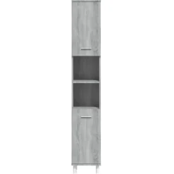 Hoge Kasten-vidaXL - Kolomkast met 2 deuren - Grijs sonoma eiken - Hout - 30x30x179 cm