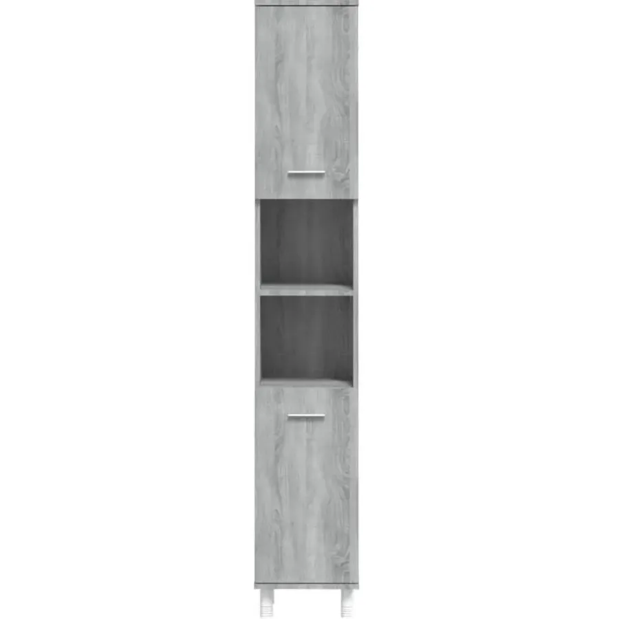Hoge Kasten-vidaXL - Kolomkast met 2 deuren - Grijs sonoma eiken - Hout - 30x30x179 cm