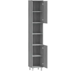 Hoge Kasten-vidaXL - Kolomkast met 2 deuren - Grijs sonoma eiken - Hout - 30x30x179 cm