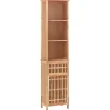 vidaXL - Kolomkast met 1 lade 3 vakken - Massief walnotenhout - 42x29x182 cm