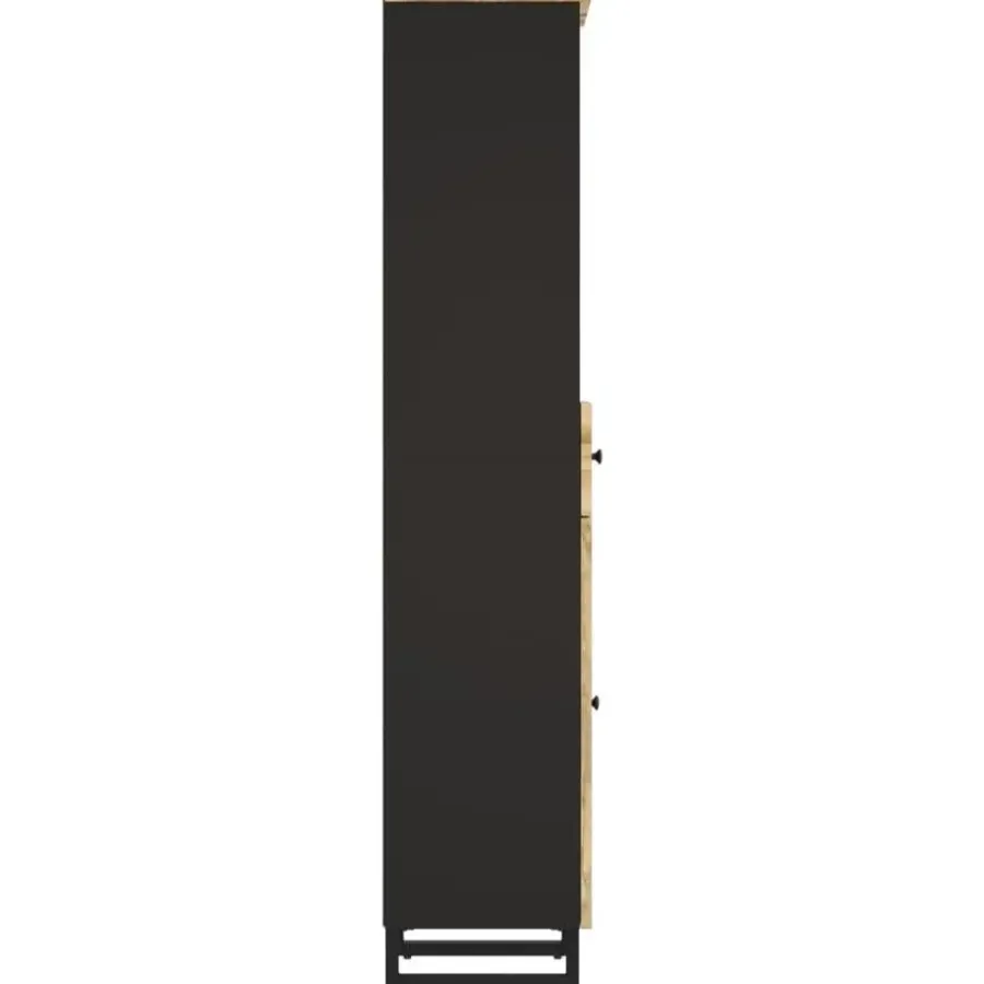 vidaXL - Kolomkast met 1 lade 1 deur 2 vakken - Lichtbruin - Hout - 38x33x160 cm