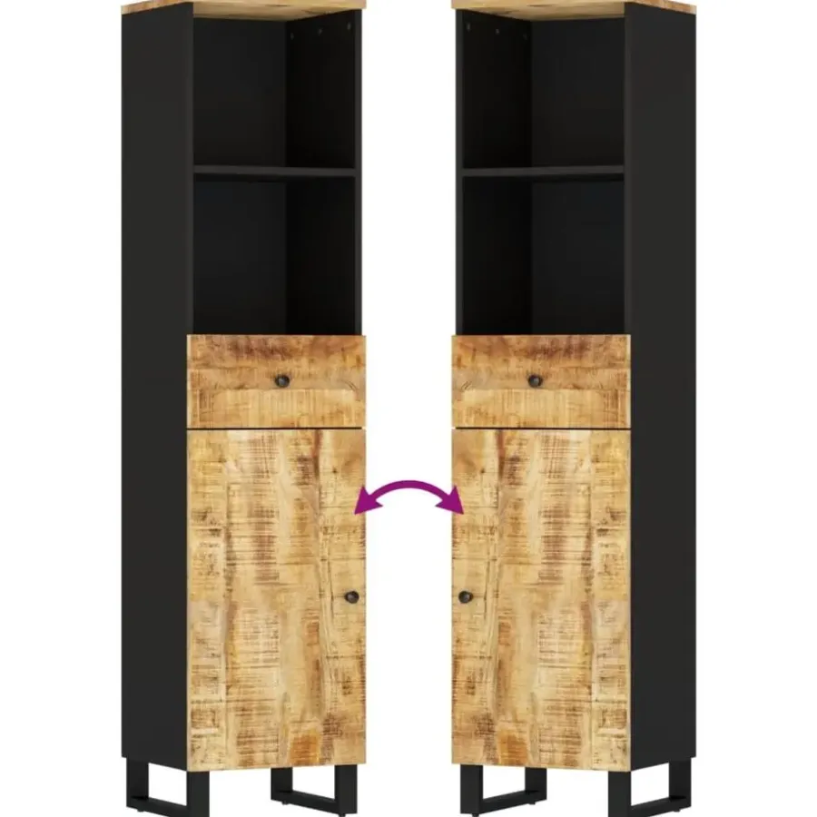 vidaXL - Kolomkast met 1 lade 1 deur 2 vakken - Lichtbruin - Hout - 38x33x160 cm