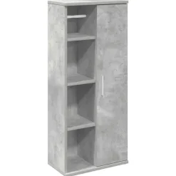 vidaXL - Kolomkast met rolhouder - Betongrijs - Bewerkt hout - 39x22x90 cm