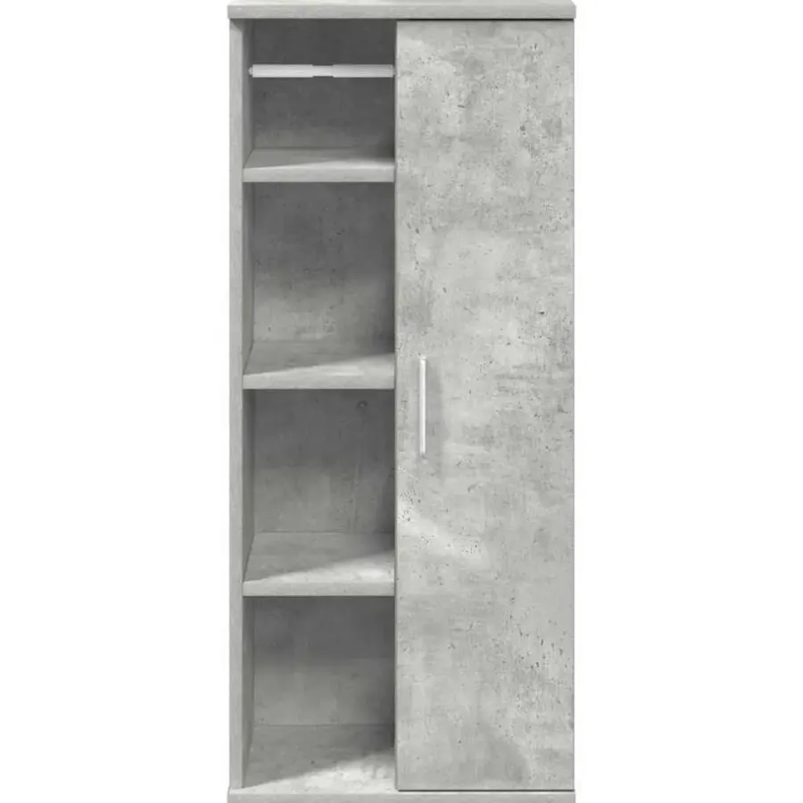 vidaXL - Kolomkast met rolhouder - Betongrijs - Bewerkt hout - 39x22x90 cm