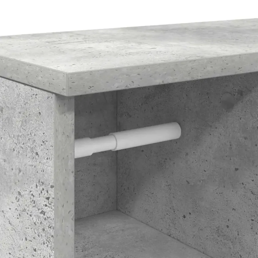 vidaXL - Kolomkast met rolhouder - Betongrijs - Bewerkt hout - 39x22x90 cm