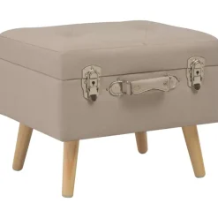 Krukjes-vidaXL - Kruk - Beige - Stof