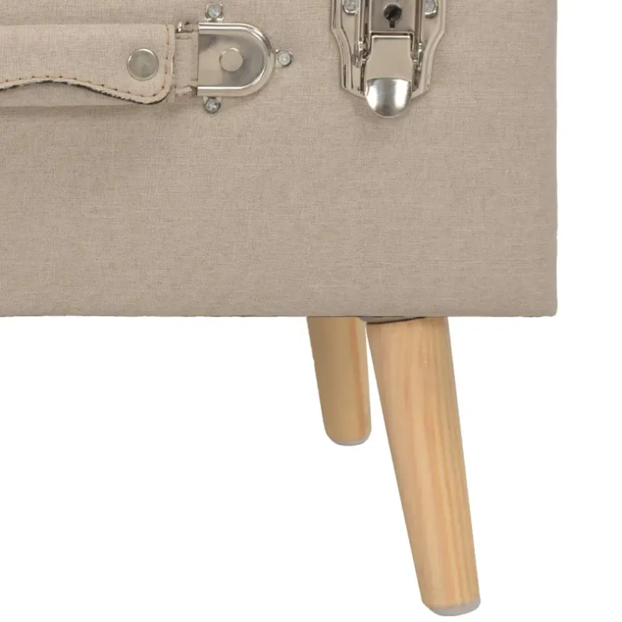 Krukjes-vidaXL - Kruk - Beige - Stof