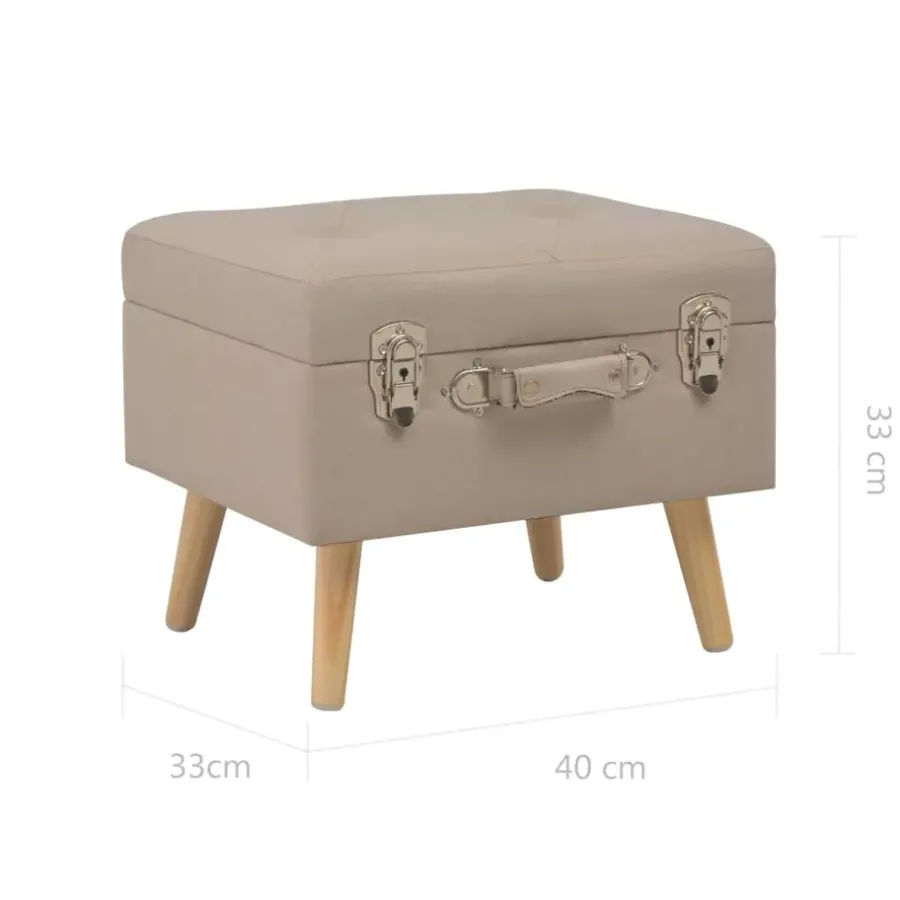 Krukjes-vidaXL - Kruk - Beige - Stof