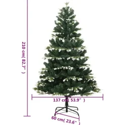 Kerstbomen-vidaXL - Kunstkerstboom - Groen - 210 cm