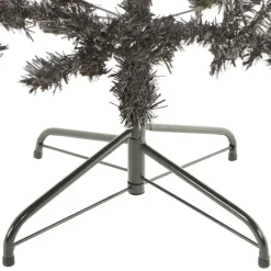 Kerstbomen-vidaXL - Kunstkerstboom met 486 tips en staal standaard 240 cm - Zwart - PVC