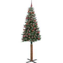 Kerstbomen-vidaXL - Kunstkerstboom met staal standaard 180 cm - Groen - PVC