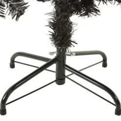 Kerstbomen-vidaXL - Kunstkerstboom met 265 tips en staal standaard 150 cm - Zwart - PVC