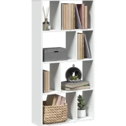 Boekenkasten|Boekenkasten-vidaXL - 4-laags Boekenkast voor woonkamers - Wit - Hout - 60x20x120 cm