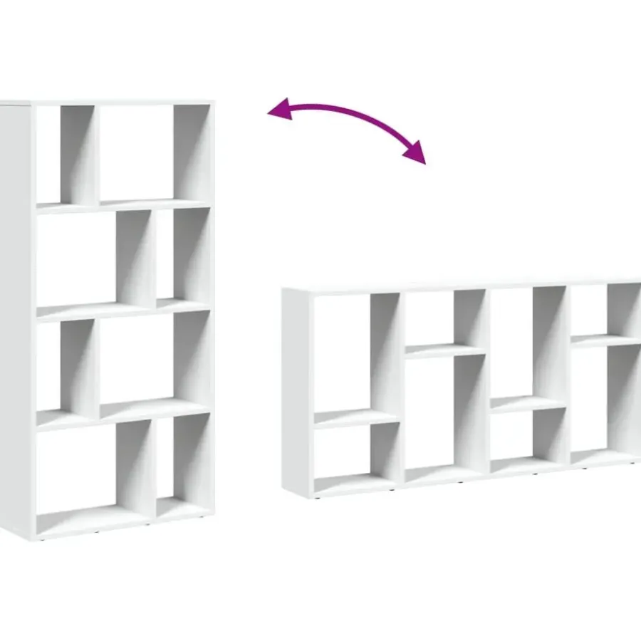 Boekenkasten|Boekenkasten-vidaXL - 4-laags Boekenkast voor woonkamers - Wit - Hout - 60x20x120 cm